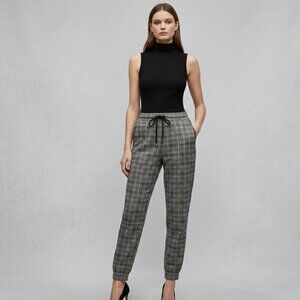 Joseph Ribkoff Plaid Drawstring Jogger Pants